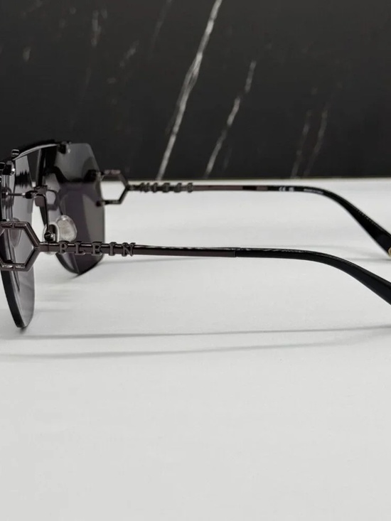 Philipp Plein Sleek Black/Grey Silver Mirror Unisex Sunglasses 66-11-135